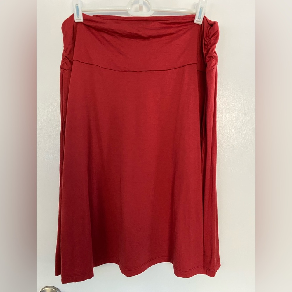 Wool& Coral Red Helena Skirt